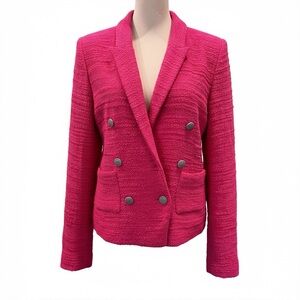 NIC+ZOE Femme Double Breasted Textured Knit Blazer Jacket Pink XXL NWT